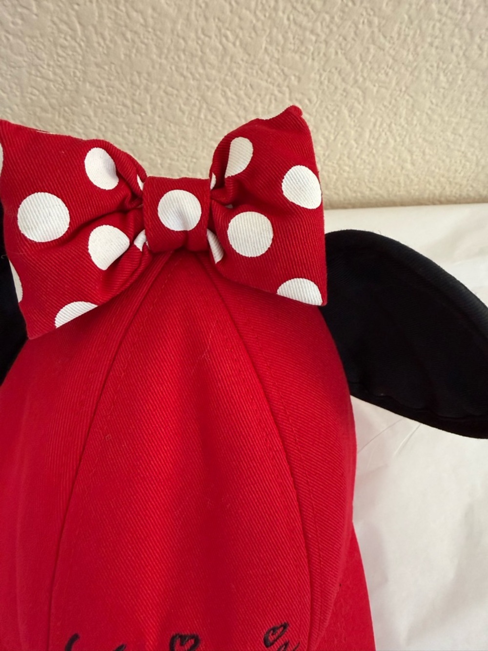 Disney Minnie Mouse Ears Red Bow Baseball Hat - Picture 3 of 7